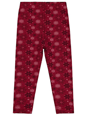 Civil Girls Kar Tanesİ Desen 2-5 Yaş Tayt - Bordo 2-3 Yaş
