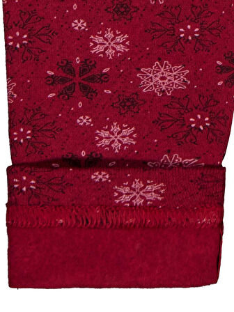 Civil Girls Kar Tanesİ Desen 6-9 Yaş Tayt - Bordo 8-9 Yaş