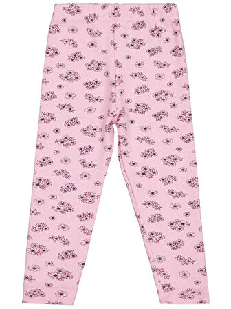 Civil Girls Çıtır Çiçek Desenli 2-5 Yaş Tayt - Pembe 5-6 Yaş