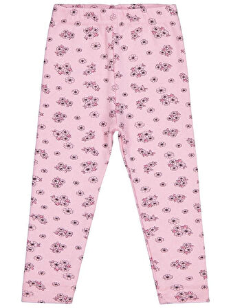 Civil Girls Çıtır Çiçek Desenli 2-5 Yaş Tayt - Pembe 3-4 Yaş