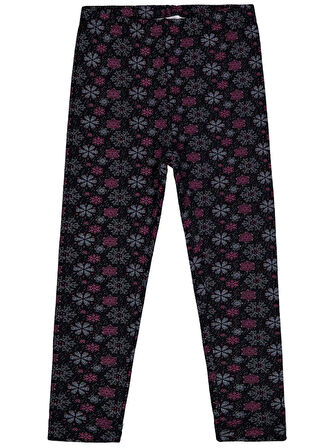 Civil Girls Kar Tanesİ Desen 6-9 Yaş Tayt - Siyah 6-7 Yaş