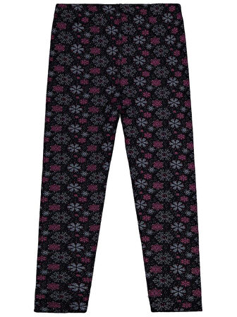 Civil Girls Kar Tanesİ Desen 6-9 Yaş Tayt - Siyah 6-7 Yaş