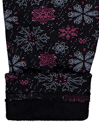 Civil Girls Kar Tanesİ Desen 2-5 Yaş Tayt - Siyah 2-3 Yaş