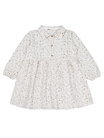 Civil Girls Desenli 2-5 Yaş Elbise - Ekru 2-3 Yaş