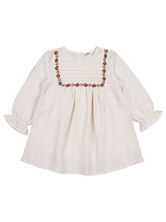 Civil Girls Roba Çiçekli 2-5 Yaş Elbise - Bej 4-5 Yaş