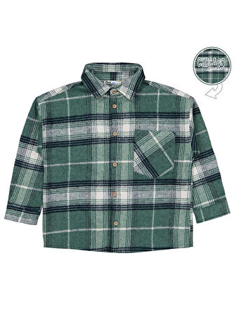 Civil Boys Chıcago Baskılı 6-9 Yaş Gömlek - Yeşil 6-7 Yaş