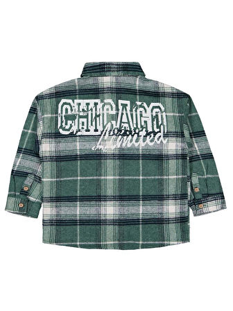 Civil Boys Chıcago Baskılı 6-9 Yaş Gömlek - Yeşil 6-7 Yaş
