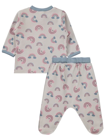 Civil Baby Gökkuşağı Empirme 1-9 AY Pijama Takımı - Bej