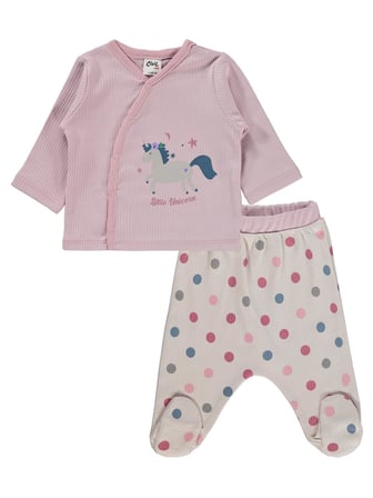 Civil Baby Unicorn Baskılı 1-9 Ay Pijama Takımı - Pembe