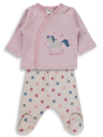 Civil Baby Unicorn Baskılı 1-9 Ay Pijama Takımı - Pembe