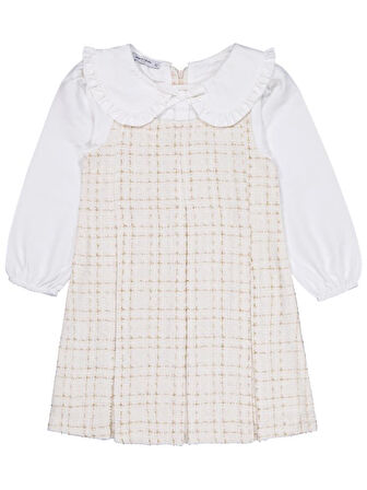 Pierre Cardin 6-9 Yaş Elbise - Ekru 8-9 Yaş