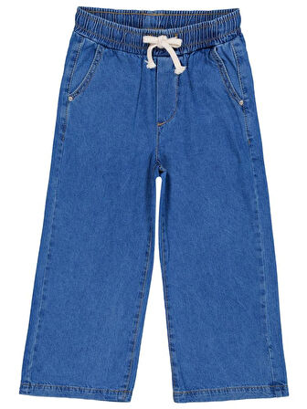 Civil Girls Beli Lastikli 4-9 Yaş Pantolon - Mavi4-5 Yaş