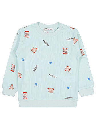 Civil Girls Ayıcık Baskılı 2-5 Yaş Sweatshirt - Yeşil 2-3 Yaş