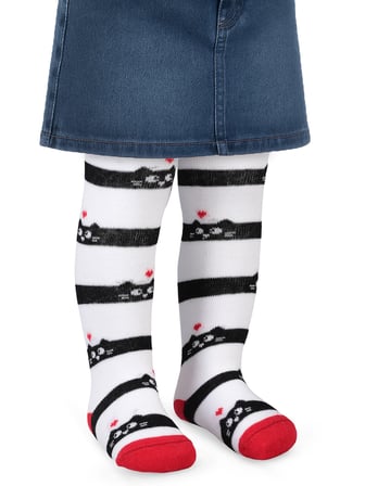 Civil Baby Cat 6-18 Ay Bebek Kız Külotlu Çorap - Beyaz
