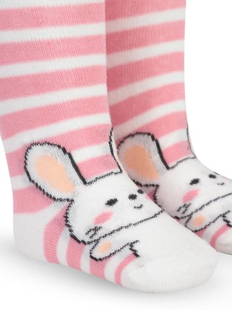 Civil Baby Tavşan 6- Bebek Kız Külotlu Çorap - Pembe