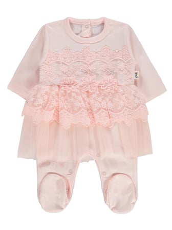 Civil Baby Fırfır Tüllü 1-9 Ay Tulum - Pudra