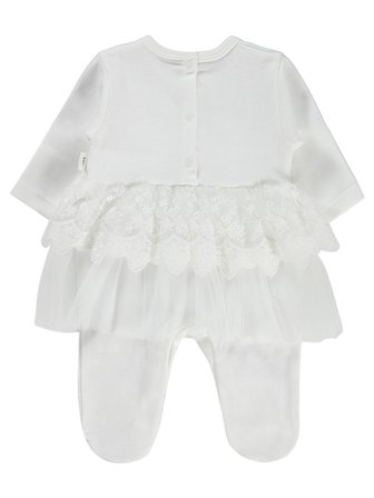 Civil Baby Fırfır Tüllü 1-9 Ay Tulum - Ekru