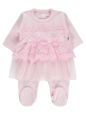 Civil Baby Fırfır Tüllü 1-9 Ay Tulum - Pembe