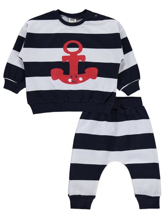 Civil Baby Çapa Baskılı 6-18 Ay Takım - Lacivert