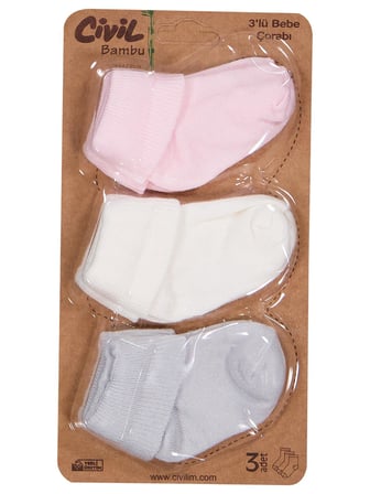 Civil Baby Bambu Basic Asetat 0-24 Ay Çorap Setleri - Standart