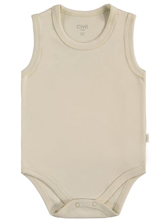 Civil Baby 3'lü Karışık Renk 3-36 Ay Çıtçıtlı Badi - Bej