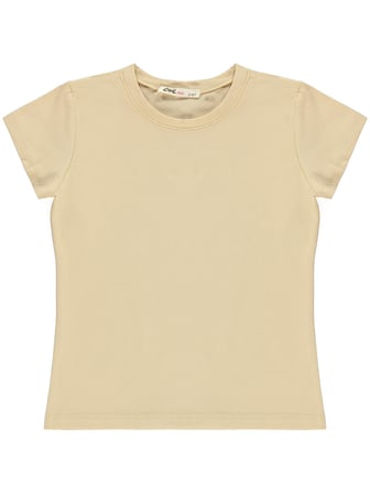 Civil Girls Basic 2-5 Yaş Tişört - Bej