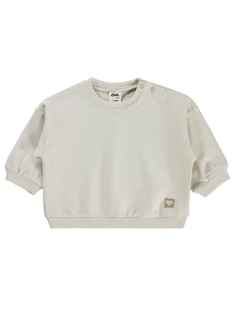 Civil Baby Civil Basic Kalp Etiketli 6-18 Ay Sweatshirt - Bej