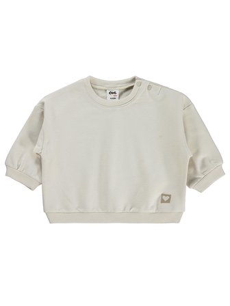 Civil Baby Civil Basic Kalp Etiketli 6-18 Ay Sweatshirt - Bej