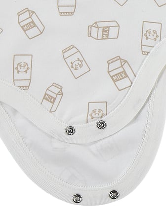 Civil Baby Milk Baskılı 2'li Set 3-18 Ay Çıtçıtlı Badi - Ekru