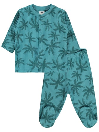 Civil Baby Palmiye Empirme 1-9 Ay Pijama Takımı - Yeşil