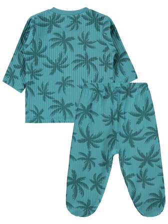 Civil Baby Palmiye Empirme 1-9 Ay Pijama Takımı - Yeşil