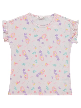 Civil Girls Deniz kızı Desenli 6-9 Yaş Pijama Takımı - Uçuk Pembe-Lila