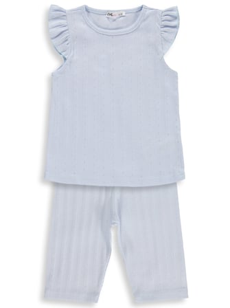 Civil Girls Kaprili 2-5 Yaş Pijama Takımı - Mavi