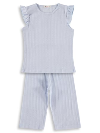 Civil Girls Kaprili 6-9 Yaş Pijama Takımı - Mavi