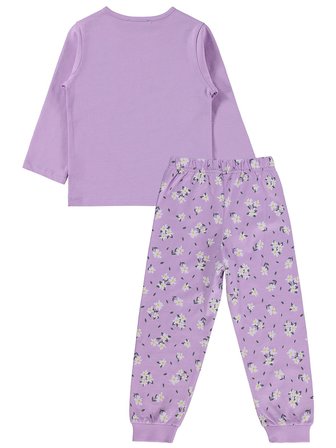 Civil Girls Çiçek Desenli 2-5 Yaş Pijama Takımı - Lila