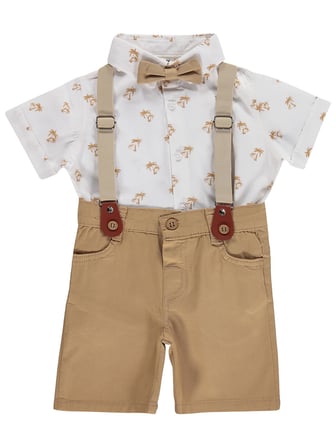Civil Baby Papyonlu Askılı 6-18 Ay Takım - Kahverengi
