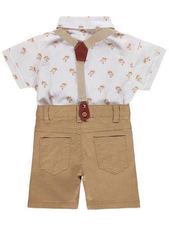Civil Baby Papyonlu Askılı 6-18 Ay Takım - Kahverengi