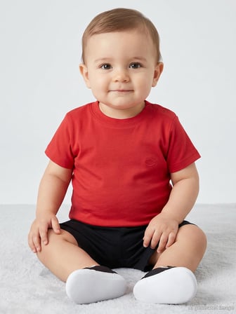 Civil Baby Balık Nakışlı 6-18 Ay Tişört - Kırmızı