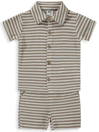 Civil Baby Çizgili 6-18 Ay Takım - Kahverengi