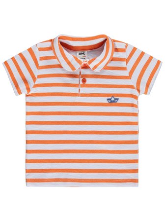 Civil Baby Yelken Baskılı 6-18 Ay Tişört - Turuncu