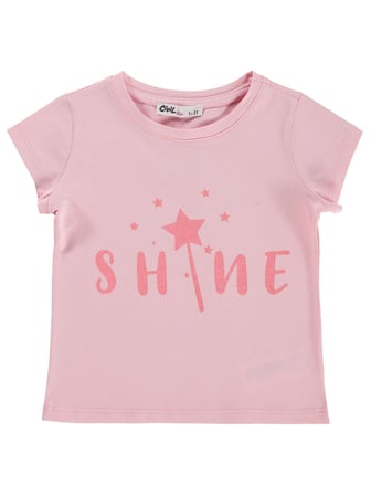 Civil Girls Shine Baskılı 2-5 Yaş Tişört  - Pembe