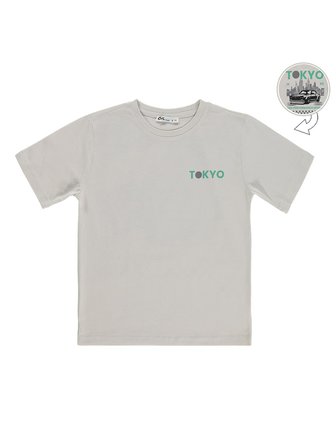 Civil Boys Tokyo Basklı 10-13 Yaş Tişört - Koyu Taş Rengi