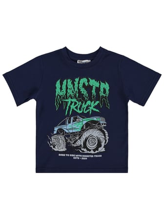 Civil Boys Mnstr Truck Baskılı 2-5 Yaş Tişört - Lacivert