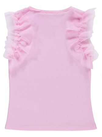 Civil Girls Fiyonklu 4-9 Yaş Tişört - Pembe