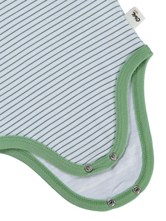 Civil Baby Çizgili 3-36 Ay Çıtçıtlı Badi - Haki