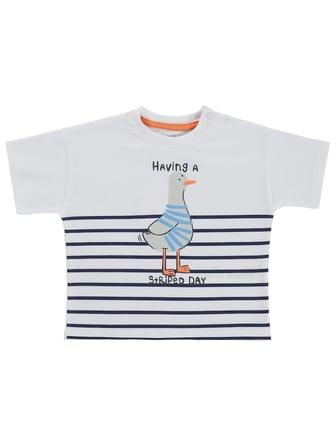 Civil Baby Martı Baskılı 3-12 Ay Tişört - Beyaz