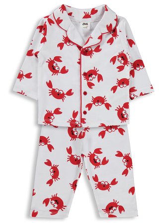 Civil Baby Yengeç Empirme 6-18 Ay Pijama Takımı - Beyaz