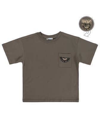 Civil Boys Hıkıng Sırt Baskılı 10-13 Yaş Tişört - Kahverengi