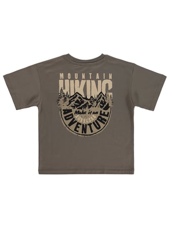 Civil Boys Hıkıng Sırt Baskılı 6-9 Yaş Tişört - Kahverengi
