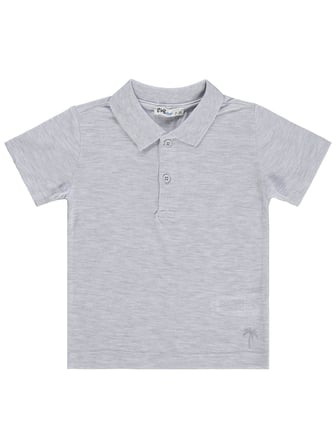 Civil Boys Erkek Çocuk Palmiye Nakışlı Polo Yaka 2-5 Yaş Tişört - Gri